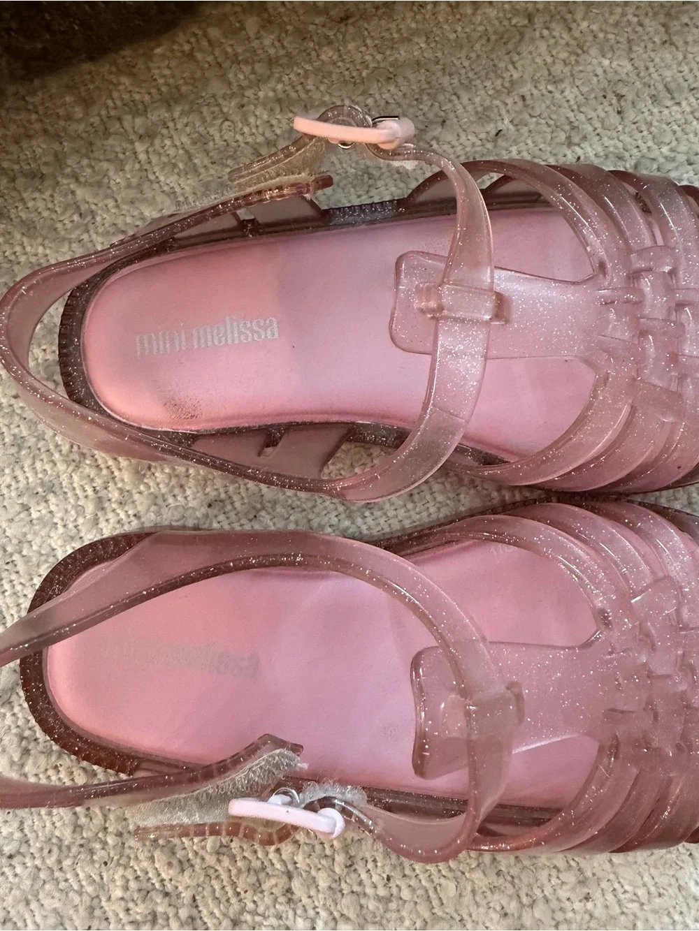 Mini Melissa Pink Glitter Jelly Sandals | Toddler Size 8  Worn Once